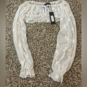 Motel Salima Daisy Cropped Mesh Top